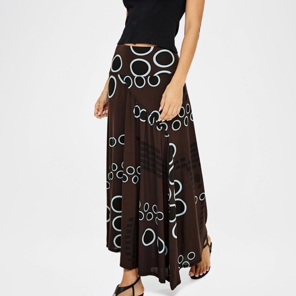 Vintage FUZZY Italy Asymmetric Maxi Skirt